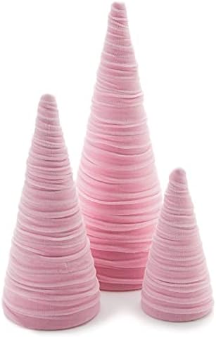 Pink Velvet Trees Set of 3, Valentine's, Teen Girls Room, Coquette Room Decor, Aesthetic Mantel Accent, Cozy Gifts for, Tabletop Glam (Pink)