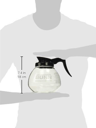 BUNN Coffee Pot Decanter/Carafe, 2 Black Regular and 1 Orange Decaf, 12 Cup Capacity, Set of 3