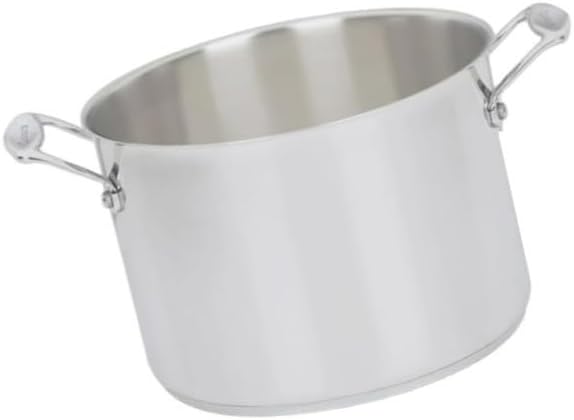 Cuisinart 766-24 Chef's Classic 8-Quart Stockpot with Cover, Stainless Steel | 8-Qt Stainless Stockpot with Lid, Aluminum-Clad Base, Induction-Ready, Oven-Safe to 550 Degree F, Riveted Handles