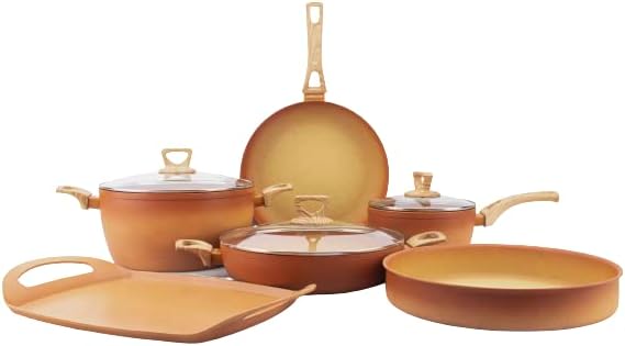 Terracotta 9 Piece Cooking Set with Griddle, Comal - Terracotta