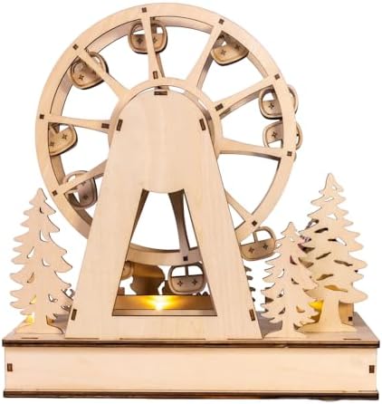 Kurt Adler Battery Operated Warm White LED Ferris Wheel with Santa