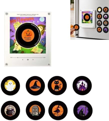 Halloween Vinyl Player Fridge Record NFC Magnetic Music Box Set