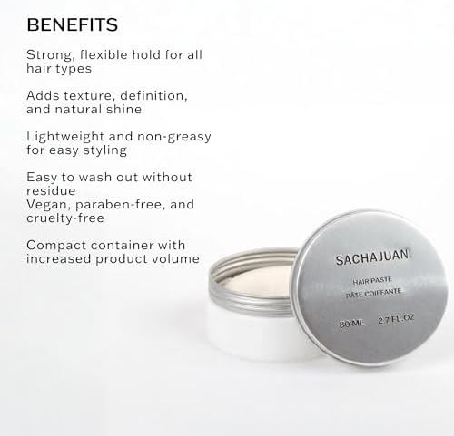 SACHAJUAN Hair Paste for Men, Strong Hold, Non-Greasy, 2.7 oz
