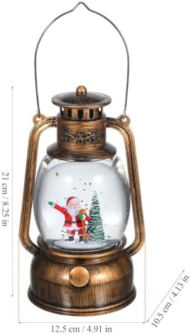 Musical Snow Globe Lantern with Lights, Rotating Music Box