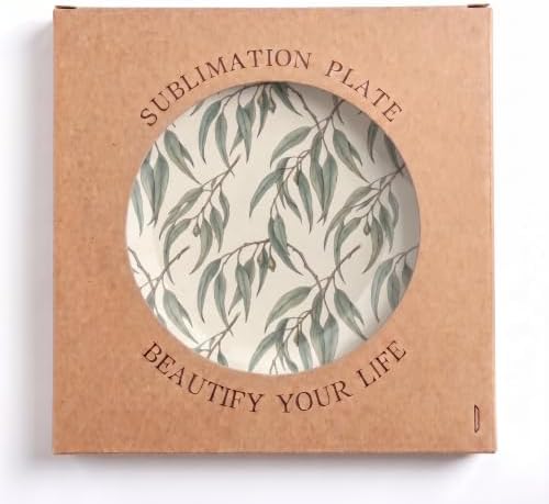 Eucalyptus Decorative Plates 10 Inch Botanical Home Decor with Stand & Hook Kitchen & Office