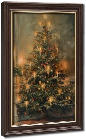 Vintage Christmas Tree Poster Nostalgic Holiday Wall Art Room Decor