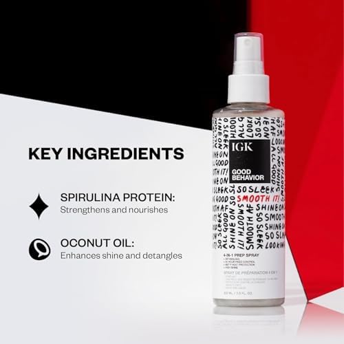IGK Good Behavior Frizz Fighters Set, 4-in-1 Prep + Smoothing Spray Duo
