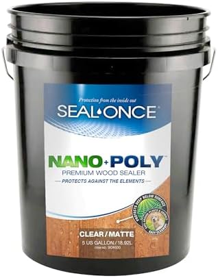 Seal-Once Nano+Poly Wood Sealer and Waterproofer, Clear, 5 Gallon