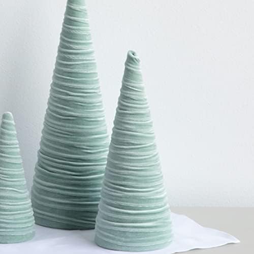 Sage Velvet Trees Set of 3, Handcrafted Valentine, Mantel Decor, Elegant Holiday Entryway, Minimalist Tablescape, Green Wedding Centerpiece (Sage)