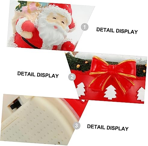 1pc Luminous Crystal Ball Music Box Rotating Base Christmas Santa Scene Globe Festive Tabletop Decoration for Home Holiday Party Adornment