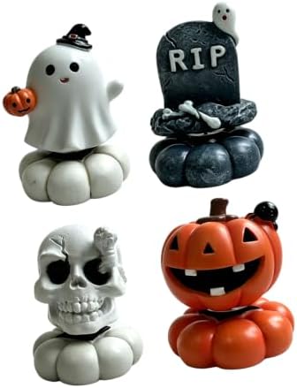 Turning Halloween Desk Decor Resin Figurine Toy Cartoon Tabletop Accent for Shelf Windowsill Coffee Table Party Display Halloween Resin Figurine Desk Accent Tabletop Ornament Shelf Display Room Base