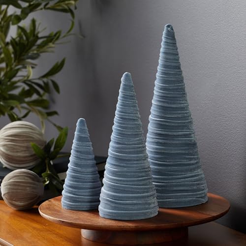 Your Heart's Content Slate Blue Velvet Trees Set of 3 (Slate Blue)