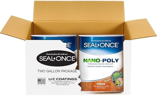 Seal-Once Nano+Poly Penetrating Wood Sealer with Polyurethane - Premium Waterproof Sealant -2 Gallon & Cedar