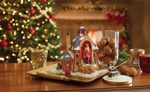 Department 56 North Pole Village Nutcracker Factory Animated Lit Building, 7.09 Inch, Multicolor