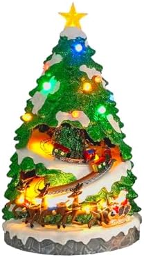 Avilia Animated Miniature Christmas Tree with LED Lights and Christmas Music – Made with Durable Materials and Hand-Painted, Great for Home Decoration During Christmas Period 38 x 22 x 22 cm