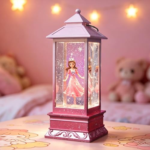 Winnie Princess Christmas Snow Globes, Rotating Shatterproof Music Box