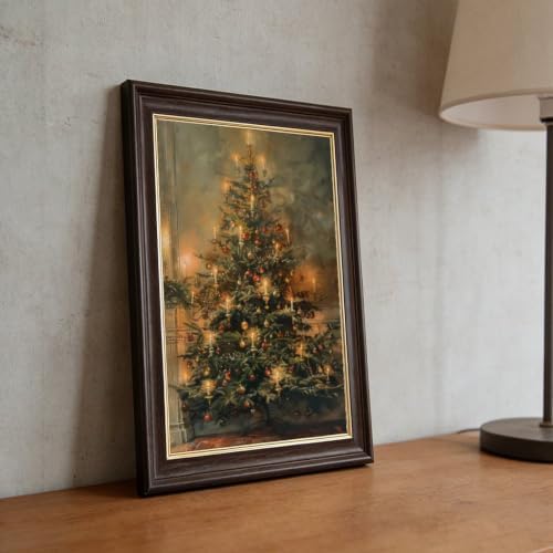 Vintage Christmas Tree Poster Nostalgic Holiday Wall Art Room Decor