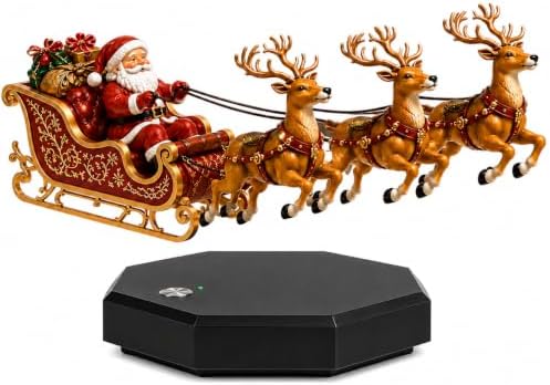 Floating Santa Sleigh, Magnetic Levitation Christmas Display for Home Decor (Red)