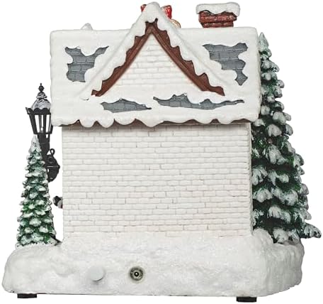 Roman LED Musical Holly’s Book Nook Christmas Village Building, 8.5" Amusments, Lighted Holiday Scene with Rotating Feature, USB or Battery Operated