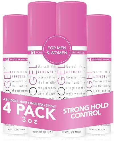 TRI Design Aerogel Strong Hold Volumizing Hair Finishing Spray -3 oz, 4Pack