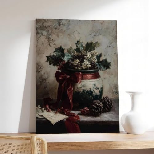Holiday Botanical Still Life Art Print for Seasonal Home Wall Decor