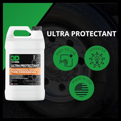 3D Ultra Protectant Tire Shine Spray High Gloss Water Based 1 Gallon 2 Pack