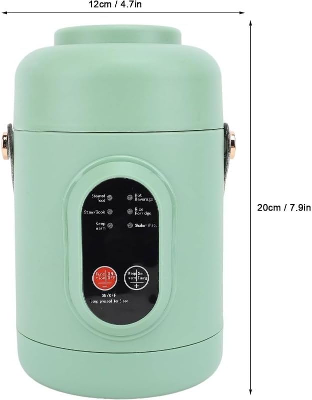 Rice Cooker Small, 500W Rice Maker, 12 Hours Timer Delay & Keep Warm Function, Mini Electric Pot, 800ML Mini Rice Cooker for Travel, Camping, Office (US Plug 110V), Green