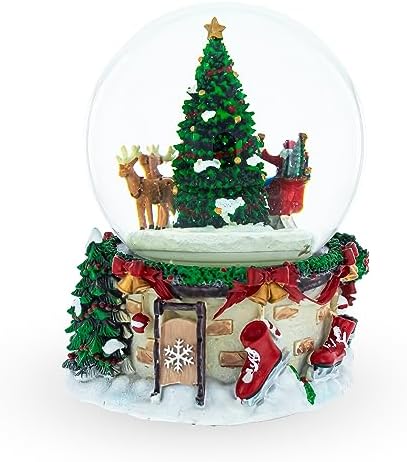 Rotating Santa's Tree Serenade Musical Water Globe
