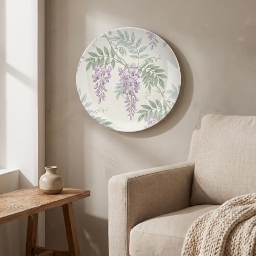Vintage Wisteria Decorative Plates for Wall Hanging, 8" Bone China with Stand