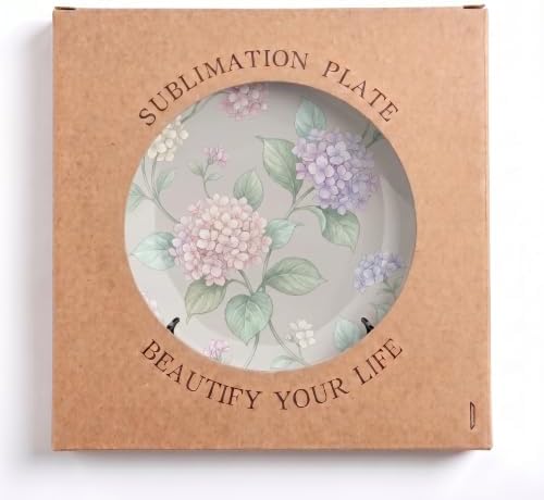 Hydrangea Decorative Plates 8 Inch Floral Decorations Plates with Stand Home & Office