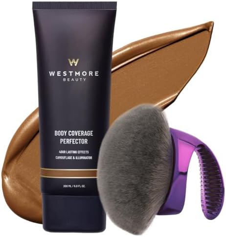 Westmore Beauty Body Coverage Perfector & Brush - Waterproof Leg Makeup- 4C