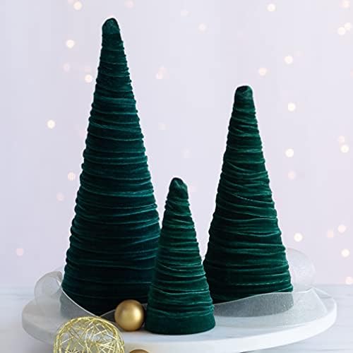 Your Heart's Content Emerald Velvet Trees Set of 3, (Emerald)