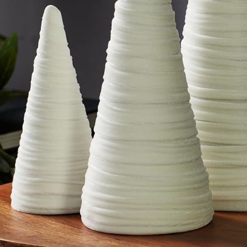 Your Heart's Content Light Ivory Velvet Trees Set of 3 (Light Ivory)