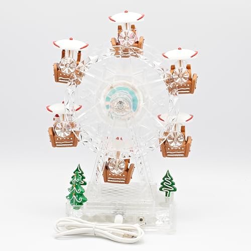 Roman 11" Lighted & Musical Gingerbread Ferris Wheel, Amusements Collection | Animated Christmas Carnival Decoration, Battery or Adapter Compatible