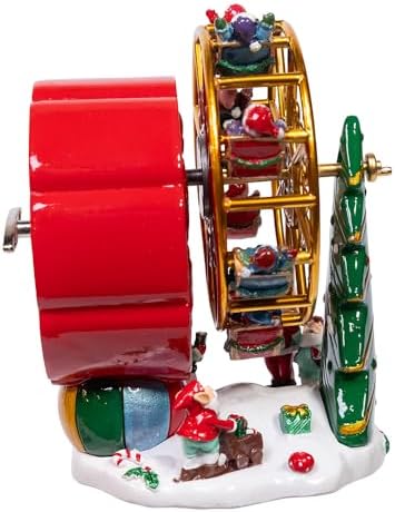 Kurt Adler 5.5" Wind-Up Musical Ferris Wheel Table Piece.
