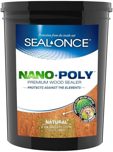 Seal-Once Nano+Poly Wood Sealer and Waterproofer, Natural, 5 Gallon
