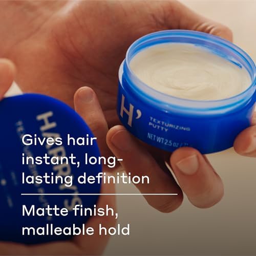 Harry's Texturizing Hair Putty for Men with Malleable Hold with Matte Finish - 2.5 oz - No Parabens or Sulfates - PACKAGING MAY VARY (Pack of 2)