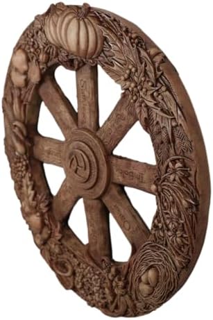 Ebros The Sabbats Wheel of The Year Wall Plaque Featuring Eight Pagan Festivals Sabbats By Maxine Miller