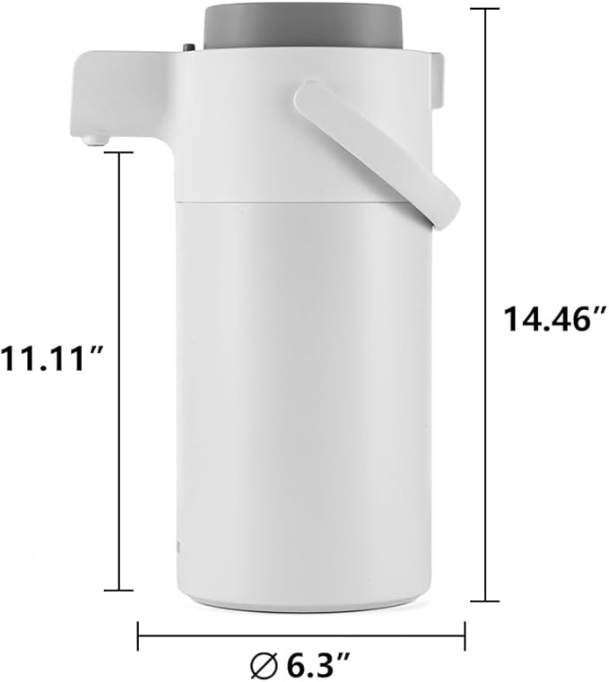 Tiken Airpot Coffee Dispenser with Pump - Coffee Carafes for Keeping Hot - Beverage Dispenser - 135oz/4L Thermal Coffee Carafe for Hot Liquids - Stainless Steel Insulated Coffee Thermos Carafe