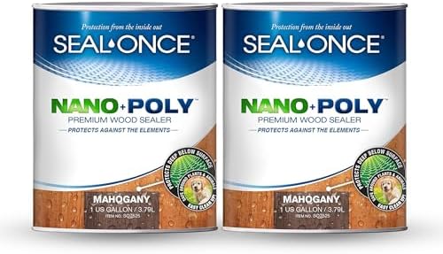 SEAL-ONCE Nano+Poly Wood Sealer and Waterproofer, Mahogany, 2 Gallon