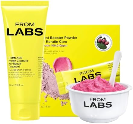 FROMLABS Deep Conditioning Protein Hair Mask Duo Set for Damaged Hair | Keratin Repair Treatment for Dry, Frizzy, Bleached & Color Treated Hair | For Curly, Wavy & Straight Hair | Korean Hair Care