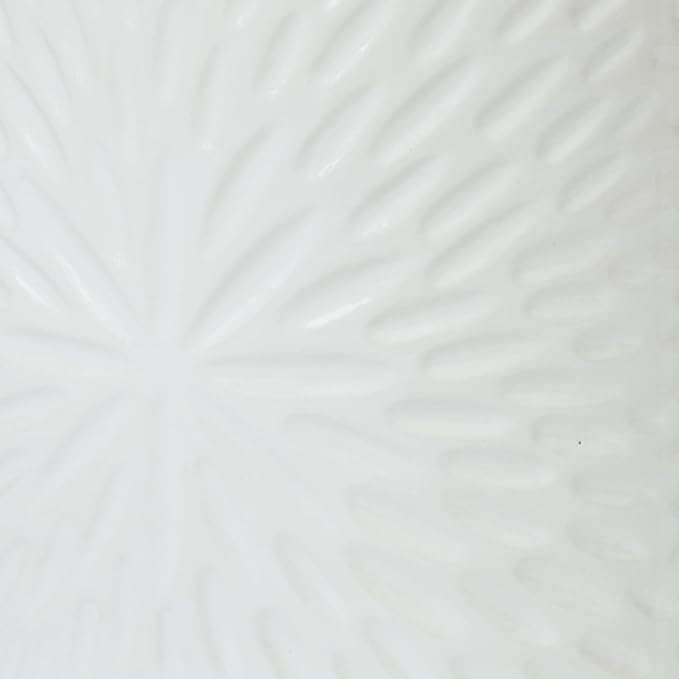 LA Jolie Muse Large Ceramic Planter with Stand Included,10 Inch Unique Modern White Plants Pot,Mid Century Indoor Planter with Wood Planter Holder with Drainage