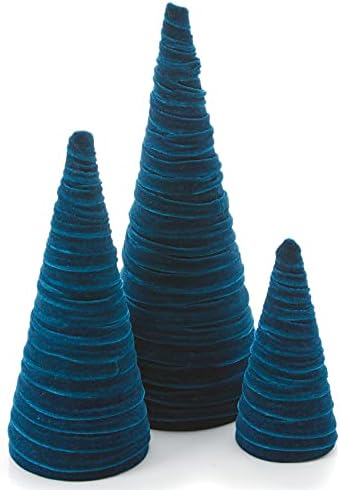 Your Heart's Content Teal Velvet Trees Set of 3 (Teal)