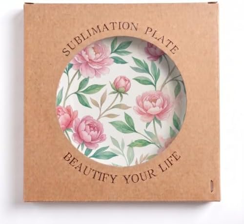 Peony Decorative Plates 8 Inch Watercolor Summer Floral Wall Art with Display Stand