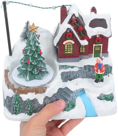 Christmas Music Box Snow Globe with Revolving Tree and Light