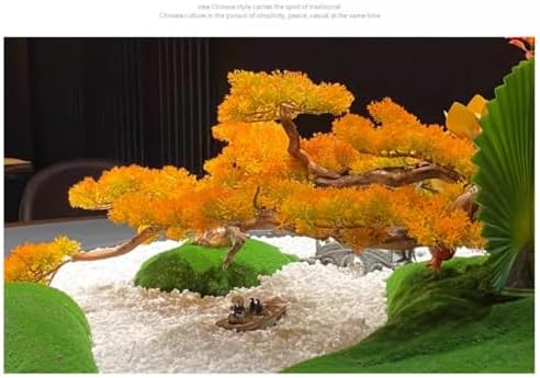 Tablescape Hotel Dining Table Large Round Rotating Table Simulated Bonsai Landscape Decoration Chinese Bonsai Landscape Decoration Round Table Simulated Landscape(150cm)