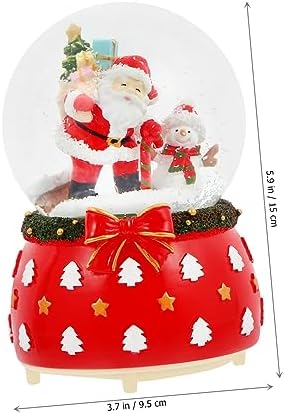 1pc Luminous Crystal Ball Music Box Rotating Base Christmas Santa Scene Globe Festive Tabletop Decoration for Home Holiday Party Adornment