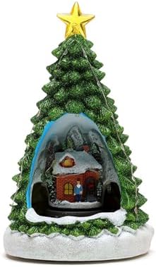 Christmas Tree House Musical Box with Train LED Light for Boy Girl Men Women Birthday Valentien Day Present Music Village