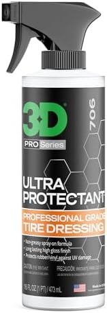 3D Ultra Tire Shine Spray Long Lasting High Gloss Water Based 16 Oz