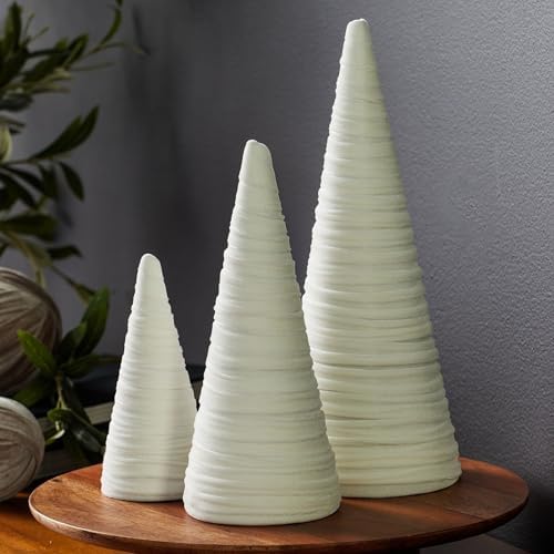 Your Heart's Content Light Ivory Velvet Trees Set of 3 (Light Ivory)